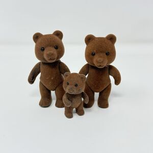 Sylvanian Families Timbertop Bear Family Dark Brown Calico Critters Lot of 3